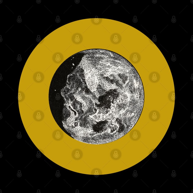 Halloween Moon, Symbols, Portents, Omens, and Signs - Black and Golden Ochre Variation by SwagOMart
