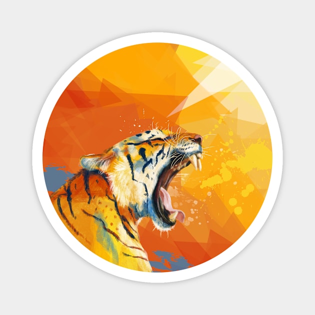 Tiger in the Morning Magnet by Flo Art Studio