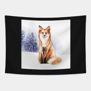 Fox in the White Snow Tapestry