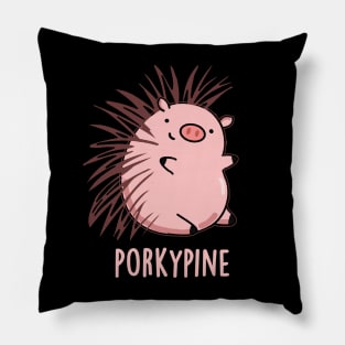 Porky-pine Cute Porcupine Pig Pun Pillow