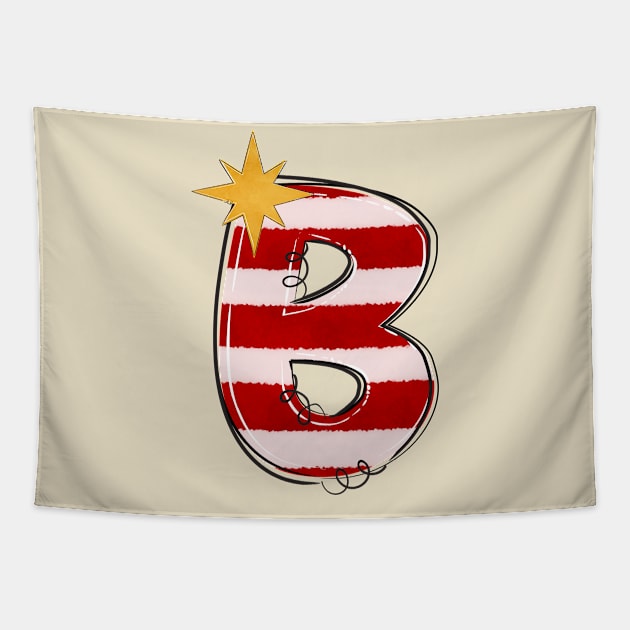 Letter B (Christmas Alphabet) Tapestry by Pop Cult Store