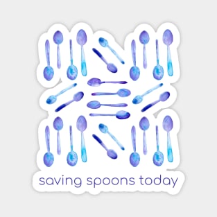 Saving Spoons Today (Purple Watercolor) Magnet