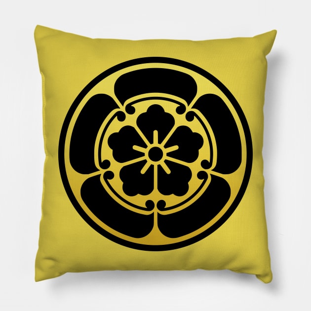 Oda Kamon Gokani Karahana Pillow by Takeda_Art