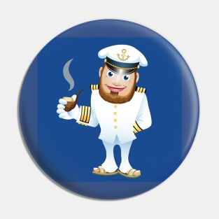 man in captain uniform with smoking tube Pin