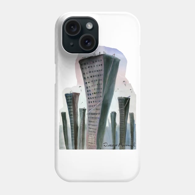 City in mist Phone Case by diegomanuel