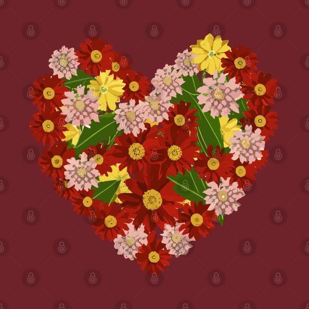 Floral Heart of Flowers Valentines Day by YuriArt