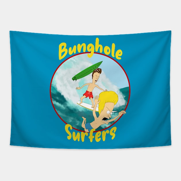 Bunghole Surfers Tapestry by seamustheskunk