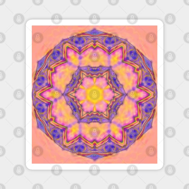 Delicate kaleidoscope in the colors of summer Magnet by hereswendy