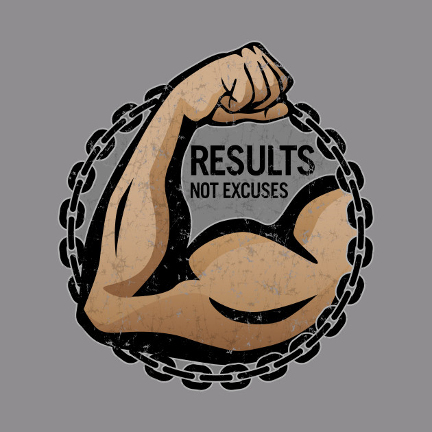 Results Not Excuses Fitness Logo For Highly Motivated People