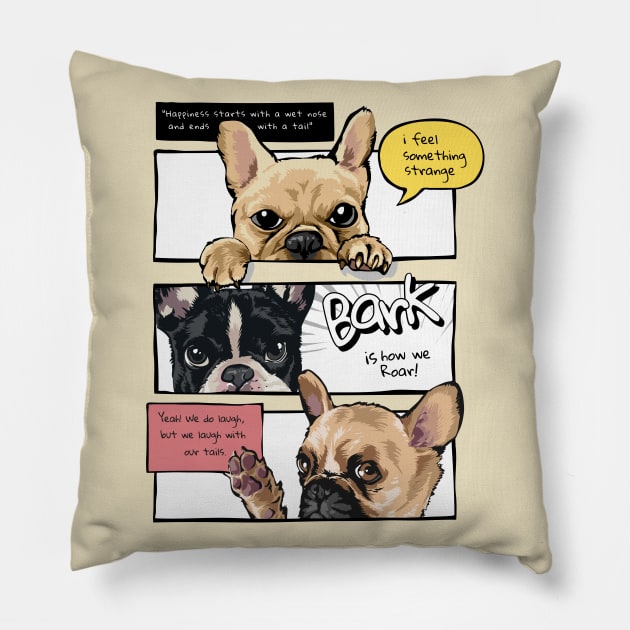 Happiness starts with a wet nose Pillow by RamsApparel08