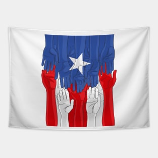 Puerto Rican Hands Boriqua Pride Puerto Rico Flag Tapestry