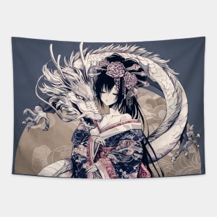 Geisha and Dragon 7816 Tapestry