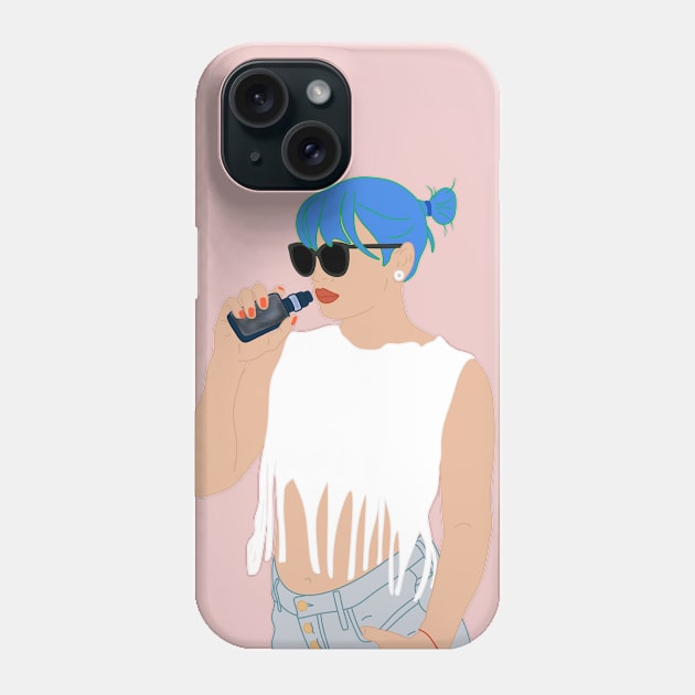 Vape girl color art Phone Case by Eshka