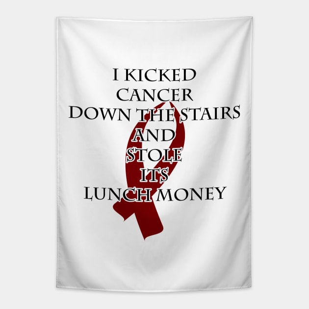 Cancer Bully (Burgundy Ribbon) Tapestry by BlakCircleGirl