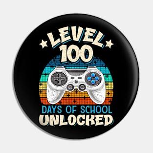 Level 100 Days Of School Unlocked 100th Day Video Gamer Pin