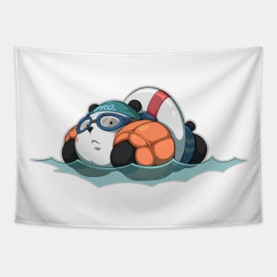 Swimmer Panda Tapestry