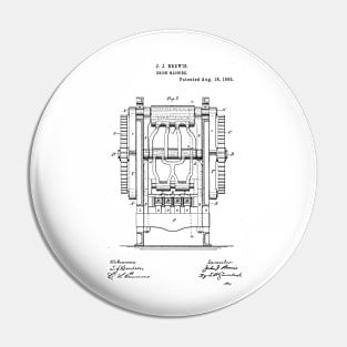 Brick machine Vintage Patent Hand Drawing Pin