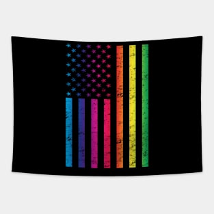 Vintage LGBT Gay Pride Rainbow Flag Diversity Graphic Tapestry