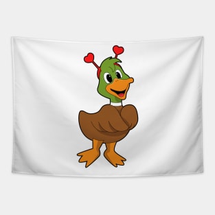 Duck with Heart Headband Tapestry