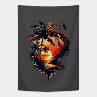 Ocean Sunset Tapestry