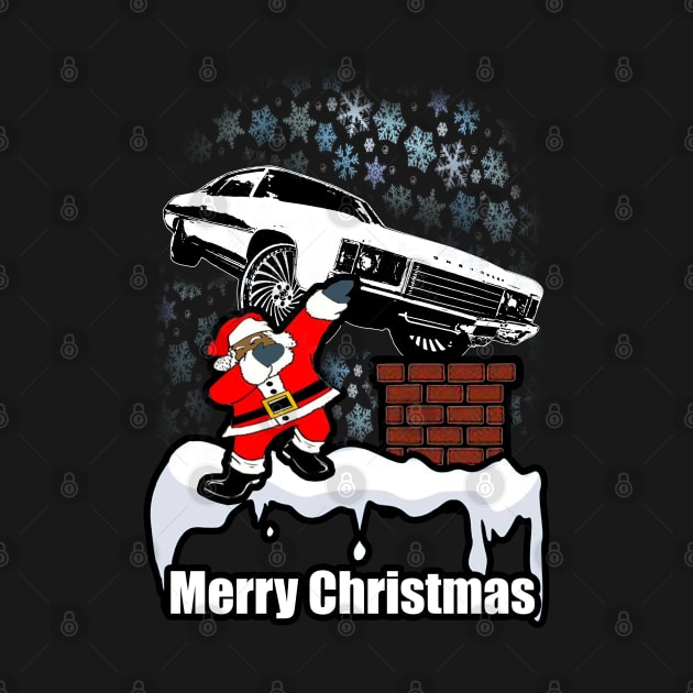 Dabbing Santa Clause Merry Caprice Donk Snowing Christmas by Black Ice Design