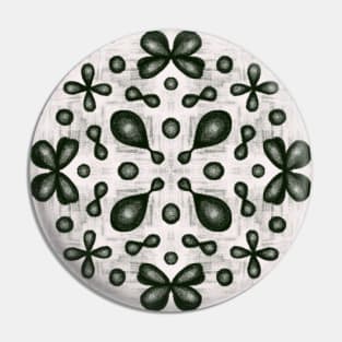 Organic chemistry atomic orbitals pattern black and white Pin