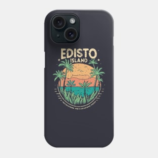 Edisto Island South Carolina Retro Palmetto Sunset Phone Case