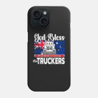 GOD BLESS THE TRUCKERS - THANK YOU, TRUCKERS - AUSTRALIA FLAG WITH HEARTS - FREEDOM CONVOY CANBERRA - WHITE LETTER DESIGN Phone Case