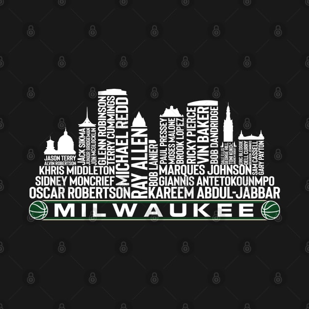 Milwaukee Basketball Team All Time Legends, Denver City Skyline by Legend Skyline