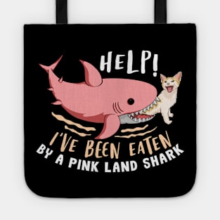 Funny shark and cat combined Tote