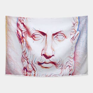 Parmenides of Elea Portrait | Parmenides of Elea Artwork | Line Art Tapestry