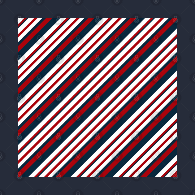 Red and Navy Blue Nautical Stripes by Peter the T-Shirt Dude