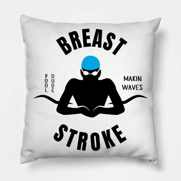 Boys Breaststroke Pool Dude Swimming Gift Pillow by atomguy