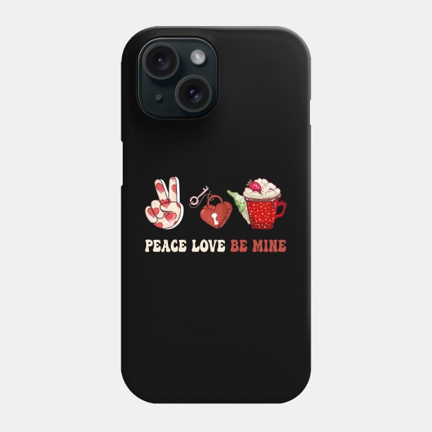 PEACE LOVE BE MINE FUNNY VALENTINES COFFEE GNNOMS Phone Case by NIKA13