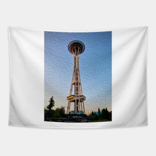 Space Needle (digital oil) Tapestry