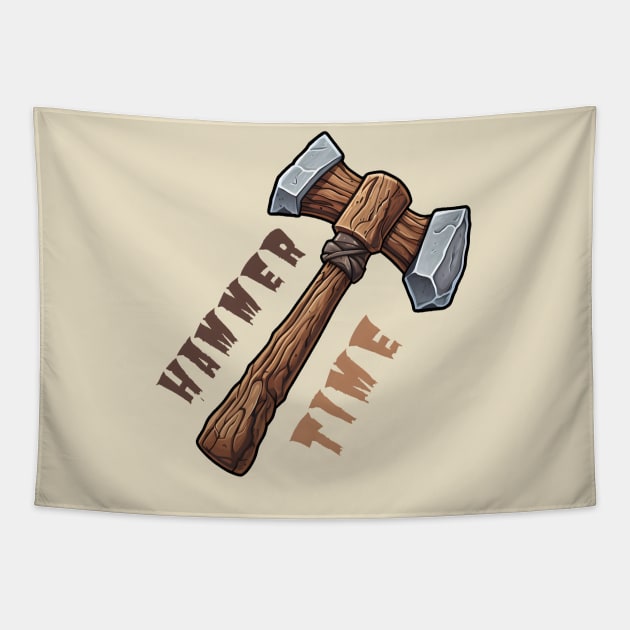 Hammer Time, Wooden Old RPG-style Hammer Tapestry by Clearmind Arts