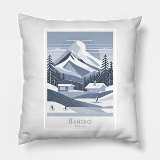 Abstract Bansko Bulgaria Winter Wonderland Pillow