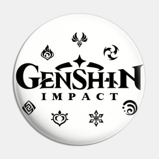 Genshin Impact Elements (Black) Pin