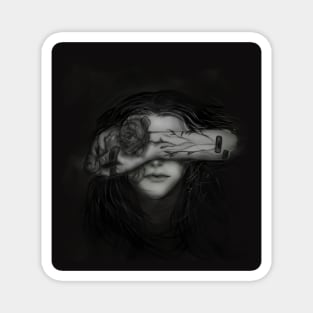 A Woman with Serenity in The Darkness Magnet