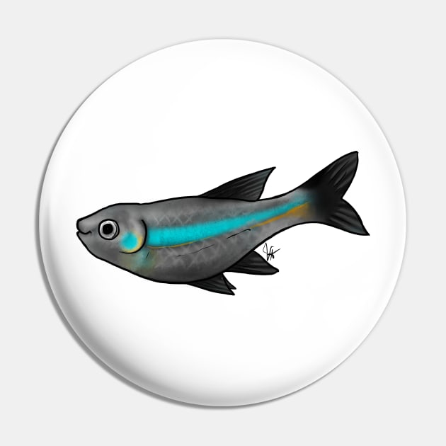 Fish - Tetras - Green Tetra Pin by Jen's Dogs Custom Gifts and Designs