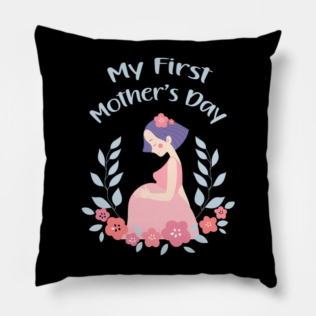 My first Mother's Day, 1st Mother's Day Pillow by LollysLane