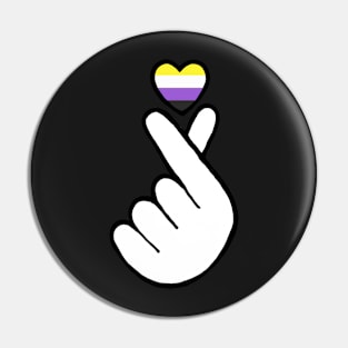 heart fingers - non-binary Pin