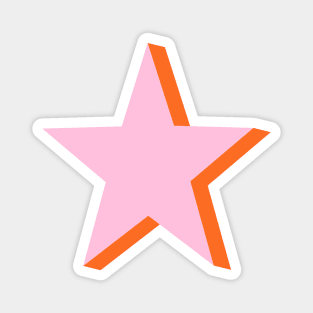 Pink and Orange Star Magnet