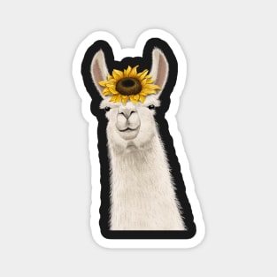 Cute Sunflower Llama Magnet