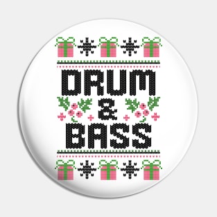 DRUM AND BASS  - Ugly Xmas Sweater (Black) Pin