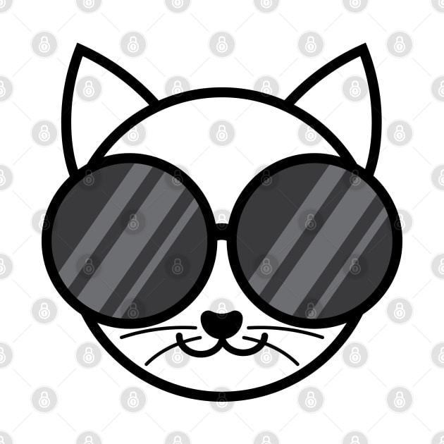Cat Wearing Sunglasses | White by Wintre2