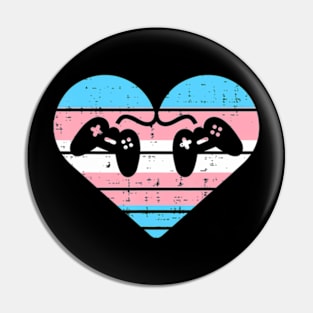 Transgender Heart Game Controllers Gaming Trans Pride Gamer Pin