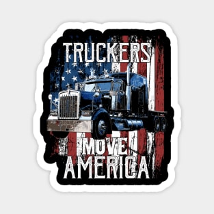 Trucker American Flag Truck Driver Magnet