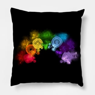 Spirograph Electric Rainbow: a Patterned Spirograph Collage Pillow