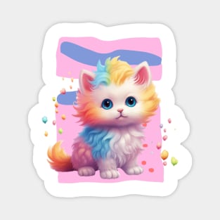 Colorful cute cat, kid design Magnet